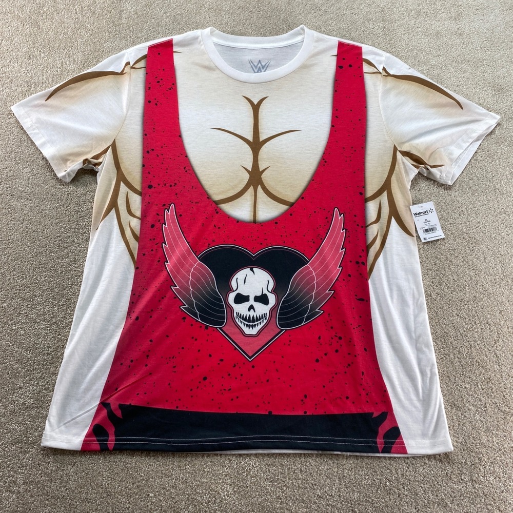 WWE Wrestling Shirt Mens XL White Graphic Print Bret Hart Short Sleeve Tee‎